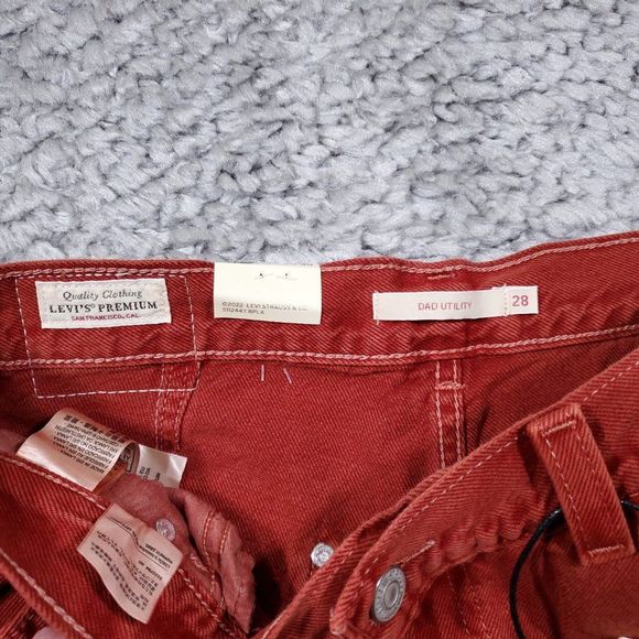 Levi’s Premium Dad Utility Jeans Baggy Loose Relaxed Straight Leg Red 28 x 30 - Picture 7 of 13